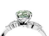 White gold Fancy Green Oval  Solitaire Marquise Twist Band with Six-Prong Setting_62