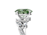 White gold Fancy Green Oval  Solitaire Marquise Twist Band with Six-Prong Setting_64