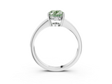 White gold Fancy Green Oval  Solitaire Pavé Band Prong Setting Ring_23