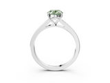 White gold Fancy Green Oval  Solitaire Pavé Band with Four-Prong Setting_31