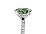 White gold Fancy Green Oval  Solitaire Pavé Diamond Engagement Ring with Four-Prong Setting_51