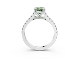 White gold Fancy Green Oval  Solitaire Pave Diamond Engagement Ring with Prong Setting_23