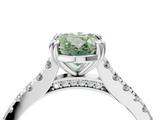 White gold Fancy Green Oval  Solitaire Pave Diamond Engagement Ring with Prong Setting_24