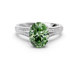 White gold Fancy Green Oval  Solitaire Pave Split Shank Engagement Ring with Six-Prong Setting_37