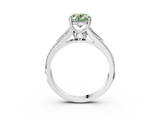 White gold Fancy Green Oval  Solitaire Pave Split Shank Engagement Ring with Six-Prong Setting_40