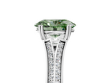White gold Fancy Green Oval  Solitaire Pave Split Shank Engagement Ring with Six-Prong Setting_42