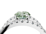 White gold Fancy Green Oval  Solitaire Split Shank Pave Diamond Ring_53