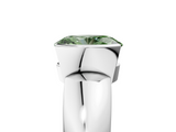 White gold Fancy Green Oval  Solitaire Tension Set Diamond Ring with Wide Band_25