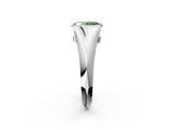 White gold Fancy Green Oval  Solitaire Tension Set Diamond Ring_22