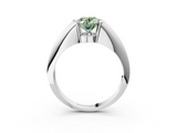 White gold Fancy Green Oval  Solitaire Tension Set Diamond Ring_23