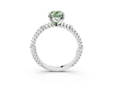 White gold Fancy Green Oval  Solitaire Twisted Band Prong Set Engagement Ring_87