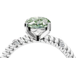 White gold Fancy Green Oval  Solitaire Twisted Band Prong Set Engagement Ring_89