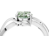 White gold Fancy Green Oval  Solitaire Twisted Band with Prong Setting_7