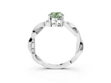 White gold Fancy Green Oval  Solitaire Twisted Pave Diamond Ring with Four-Prong Setting_15