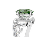 White gold Fancy Green Oval  Solitaire with Pavé Twist Band and Four-Prong Setting_82