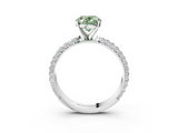 White gold Fancy Green Oval  Solitaire with Pave Band and Four-Prong Setting_22