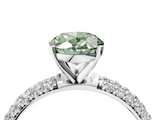 White gold Fancy Green Oval  Solitaire with Pave Band and Four-Prong Setting_23