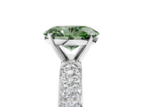 White gold Fancy Green Oval  Solitaire with Pave Band and Four-Prong Setting_25