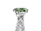White gold Fancy Green Oval  Three-Stone Diamond Ring with Pavé Split Shank and Four-Prong Setting_97