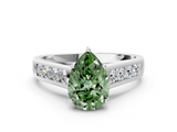 White gold Fancy Green Pear  Brilliant Channel-Set Solitaire Ring with Four-Prong Setting_20