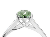 White gold Fancy Green Pear  Brilliant Channel-Set Solitaire Ring with Four-Prong Setting_24