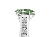 White gold Fancy Green Pear  Brilliant Channel-Set Solitaire Ring with Four-Prong Setting_25