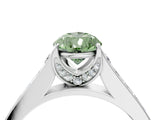 White gold Fancy Green Pear  Brilliant Cut Diamond Engagement Ring with Pavé Band and Four-Prong Setting_53