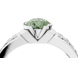 White gold Fancy Green Pear  Brilliant Diamond Channel Set Wide Band Ring with Bezel Setting_15