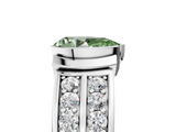 White gold Fancy Green Pear  Brilliant Diamond Channel Set Wide Band Ring with Bezel Setting_16