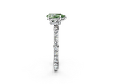 White gold Fancy Green Pear  Brilliant Pavé Band Solitaire with Four-Prong Setting_43