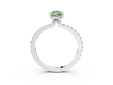 White gold Fancy Green Pear  Brilliant Pavé Band Solitaire with Four-Prong Setting_44