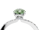 White gold Fancy Green Pear  Brilliant Pavé Band Solitaire with Four-Prong Setting_45