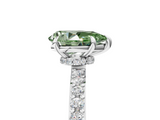 White gold Fancy Green Pear  Brilliant Pavé Band Solitaire with Four-Prong Setting_46