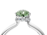 White gold Fancy Green Pear  Brilliant Solitaire Engagement Ring with Six-Prong Setting and Classic Band_24