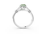 White gold Fancy Green Pear  Brilliant Solitaire with Pave Band and Four-Prong Setting_23