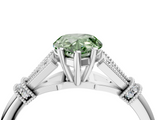 White gold Fancy Green Pear  Brilliant Solitaire with Pave Band and Four-Prong Setting_24