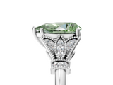 White gold Fancy Green Pear  Brilliant Solitaire with Pave Band and Four-Prong Setting_25