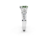 White gold Fancy Green Pear  Brilliant Solitaire with Side Stones on a Pave Band and Four-Prong Setting_38