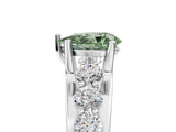 White gold Fancy Green Pear  Brilliant Solitaire with Side Stones on a Pave Band and Four-Prong Setting_41