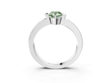 White gold Fancy Green Pear Cut Brilliant Channel-Set Diamond Ring with Bezel Prong Setting_3