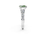 White gold Fancy Green Pear Cut Brilliant Diamond Pavé Band with Six-Prong Setting_20