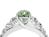 White gold Fancy Green Pear Cut Brilliant Diamond Pavé Band with Six-Prong Setting_22