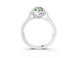 White gold Fancy Green Pear Cut Brilliant Solitaire Diamond Ring with Channel Set Band and Bar Prong Setting_3