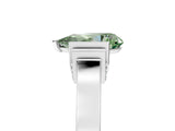 White gold Fancy Green Pear Cut Brilliant Solitaire Diamond Ring with Channel Set Band and Bar Prong Setting_5