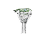 White gold Fancy Green Pear Cut Brilliant Three-Stone Diamond Ring with Pavé Band and Four-Prong Setting_20