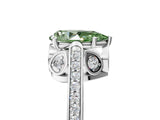 White gold Fancy Green Pear  Cut Cathedral Pave Diamond Engagement Ring with Six-Prong Setting_59