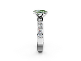White gold Fancy Green Pear  Cut Channel Set Diamond Engagement Ring with Four-Prong Setting_259