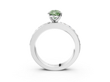 White gold Fancy Green Pear  Cut Channel Set Diamond Engagement Ring with Four-Prong Setting_260