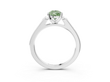 White gold Fancy Green Pear  Cut Channel Set Solitaire Engagement Ring with Four-Prong Setting_205