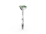 White gold Fancy Green Pear  Cut Channel Set Solitaire Engagement Ring with Four-Prong Setting_205